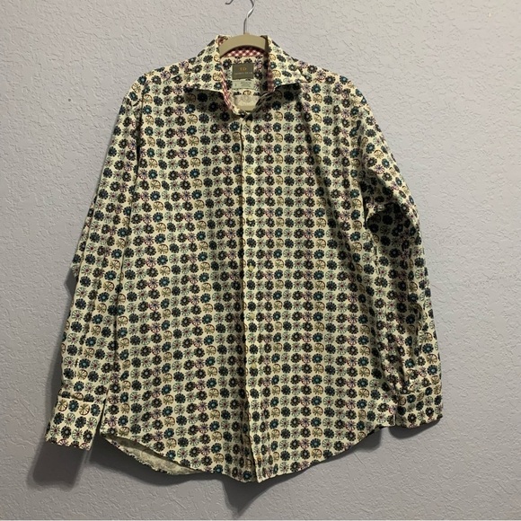 Thomas Dean Circles Long Sleeves Button Up Dress Shirt - Picture 1 of 6
